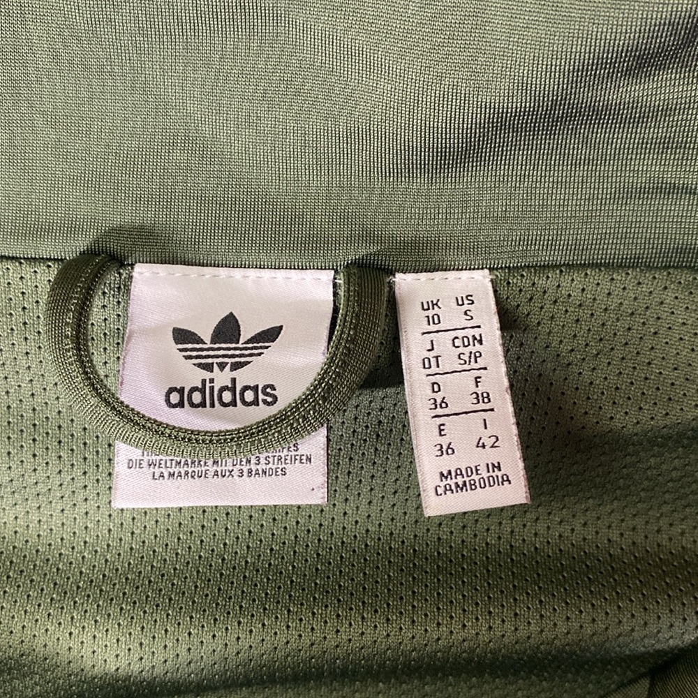 Adidas ✨ Green White Cropped Track Jacket Women’s Size Small - Picture 2 of 9